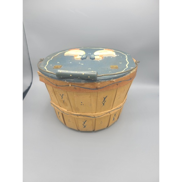 Vintage Hand-painted‎ Goose Basket 80s Country Revival - Picture 5 of 6